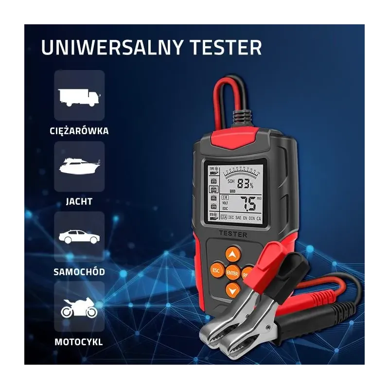 Tester cyfrowy Qoltec akumulatora z wyświetlaczem LCD | | PartsPC.pl