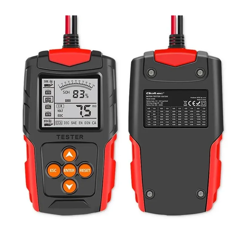 Tester cyfrowy Qoltec akumulatora z wyświetlaczem LCD | | PartsPC.pl