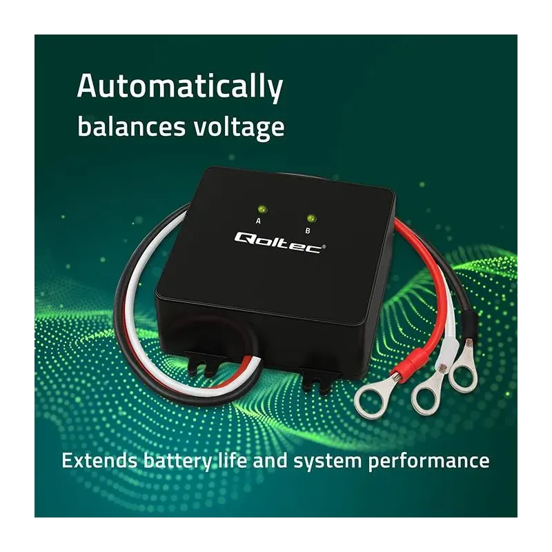 Balanser napięcia Qoltec 24V do akumulatorów 2x12V | 5A | PartsPC.pl