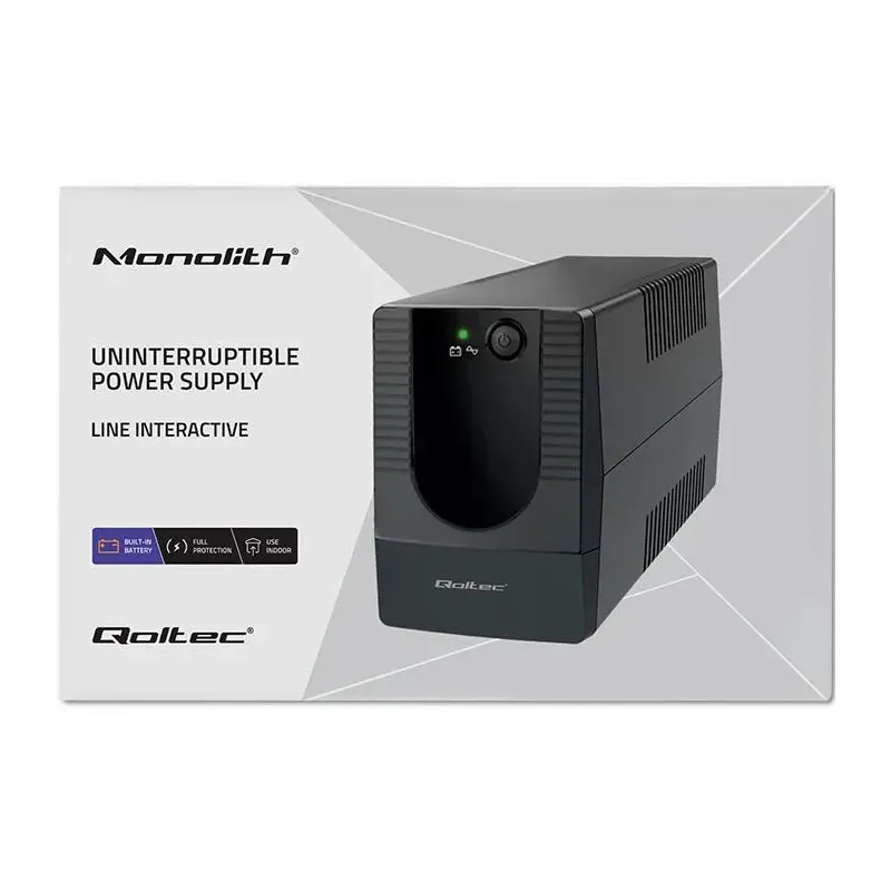 Zasilacz awaryjny UPS Qoltec Monolith | 650VA | 360W | PartsPC.pl