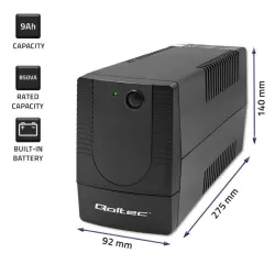 Zasilacz awaryjny UPS Qoltec Monolith | 850VA | 480W | PartsPC.pl