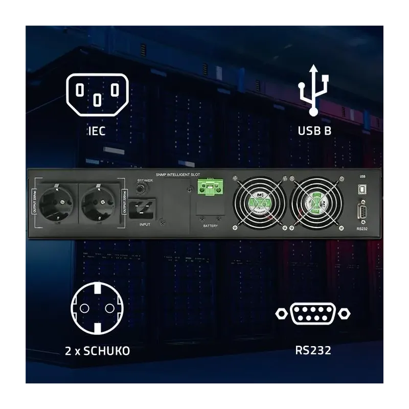 Zasilacz awaryjny UPS Qoltec do RACK | 2kVA | 2000W | | PartsPC.pl