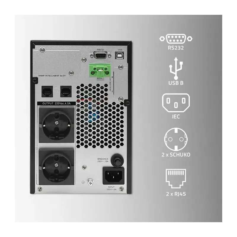 Zasilacz awaryjny UPS Qoltec 1kVA | 1000W | Power Factor | PartsPC.pl