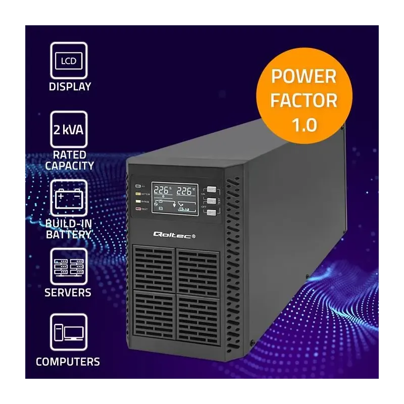 Zasilacz awaryjny UPS Qoltec 2kVA | 2000W | Power Factor | PartsPC.pl