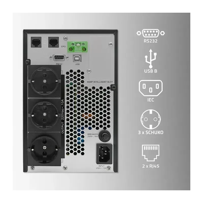 Zasilacz awaryjny UPS Qoltec 2kVA | 2000W | Power Factor | PartsPC.pl