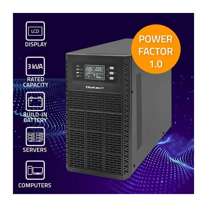 Zasilacz awaryjny UPS Qoltec 3kVA | 3000W | Power Factor | PartsPC.pl