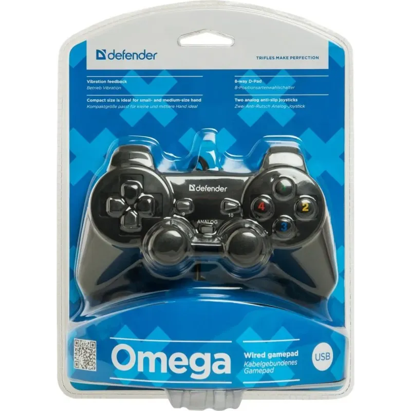 Gamepad przewodowy Defender OMEGA, efekt wibracji, USB | PartsPC.pl