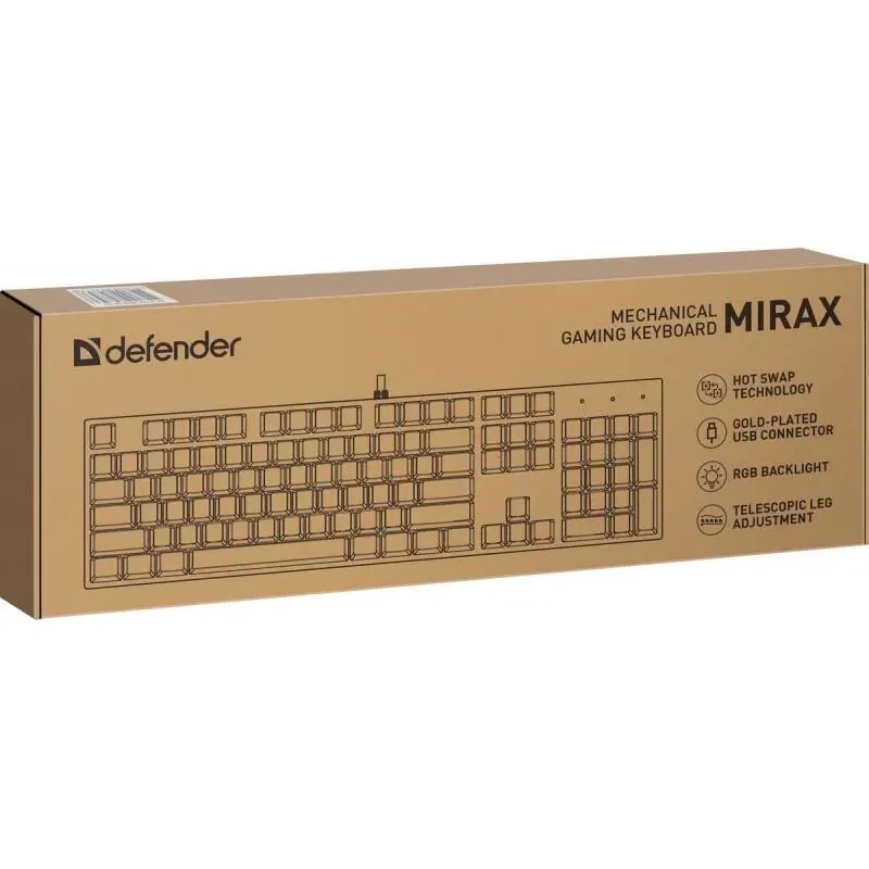 Klawiatura przewodowa Defender MIRAX GK-352 MECHANICZNA | PartsPC.pl