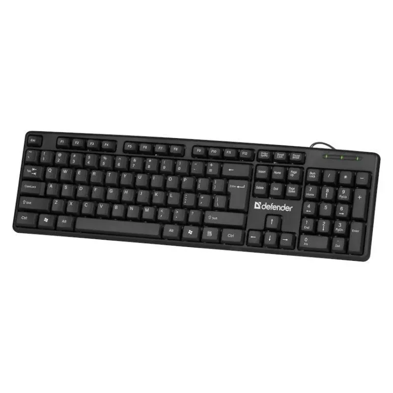 Klawiatura przewodowa Defender ELEMENT HB-520 USB czarna | PartsPC.pl