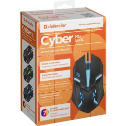 Mysz przewodowa Defender CYBER MB-560L 1200dpi 3P czarna | PartsPC.pl