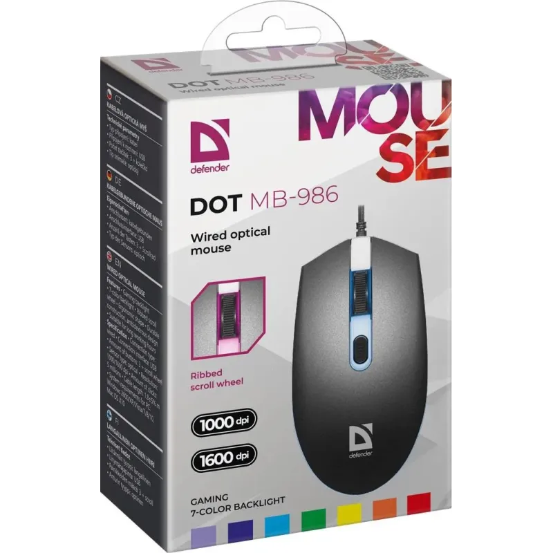 Mysz przewodowa Defender DOT MB-986 1600dpi 4P | PartsPC.pl