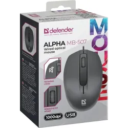 Mysz przewodowa Defender ALPHA MB-507 1000dpi bezklikowa | PartsPC.pl