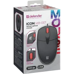 Mysz przewodowa Defender ICON MB-057 1000dpi bezklikowa | PartsPC.pl