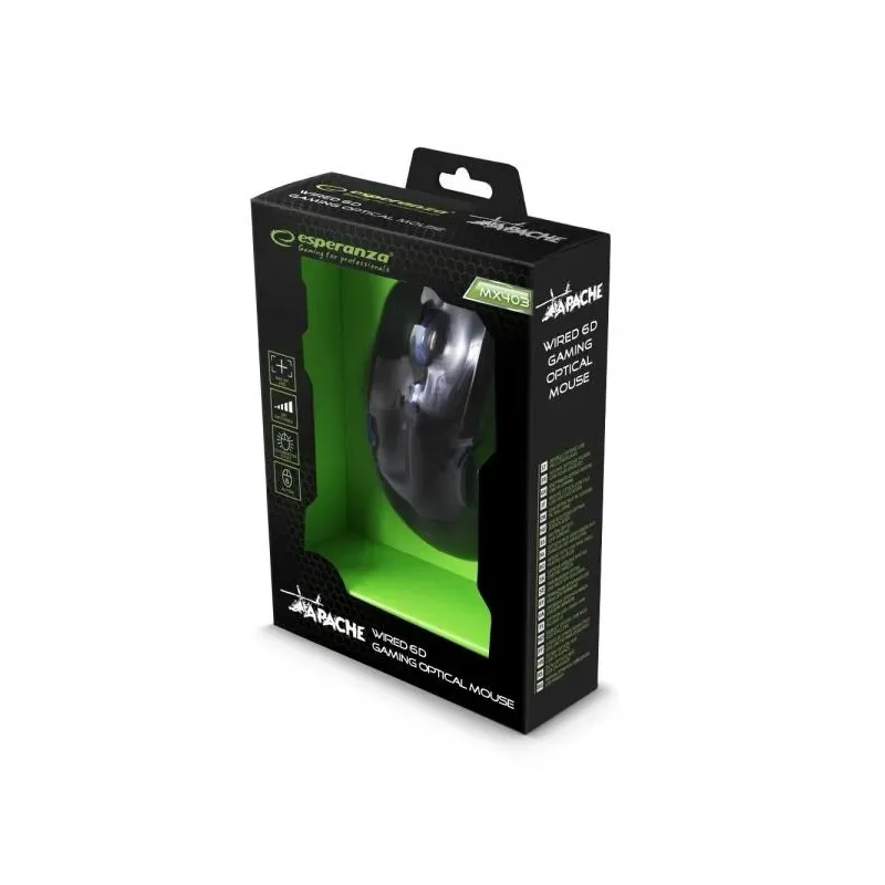 Mysz przewodowa Esperanza MX403 Apache optyczna Gaming | PartsPC.pl