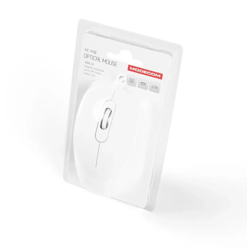 Mysz przewodowa Modecom MC-M10 optyczna biała | PartsPC.pl