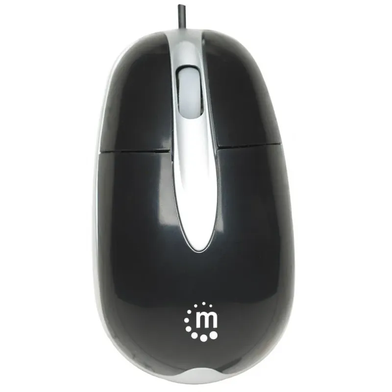 Mysz przewodowa Manhattan optyczna 1000dpi PS2 czarna | PartsPC.pl