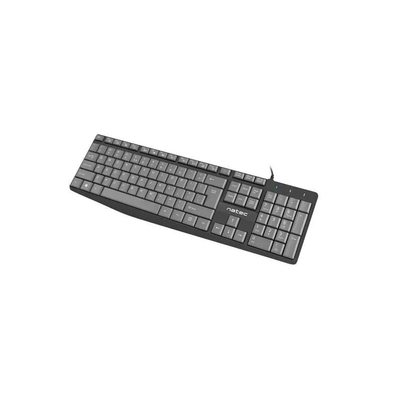 Klawiatura przewodowa Natec Nautilus US slim czarno-szara | PartsPC.pl