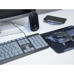 Klawiatura przewodowa Natec Nautilus US slim czarno-szara | PartsPC.pl