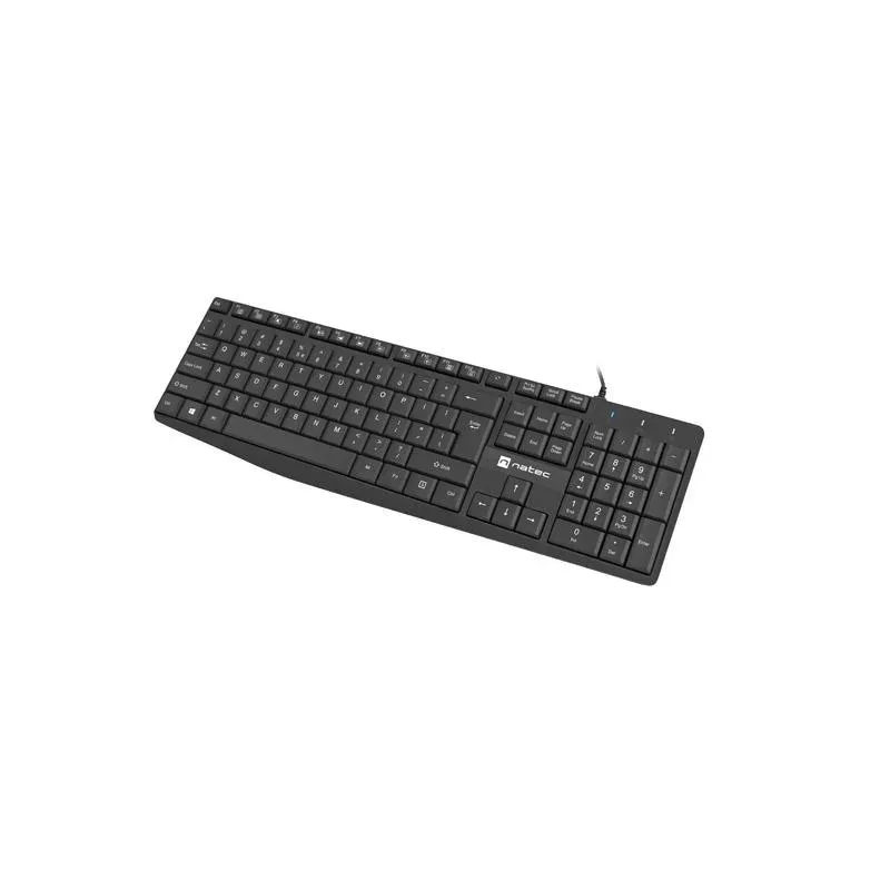 Klawiatura przewodowa Natec Nautilus US slim czarna | PartsPC.pl