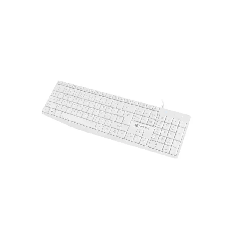 Klawiatura przewodowa Natec Nautilus US slim biała | PartsPC.pl