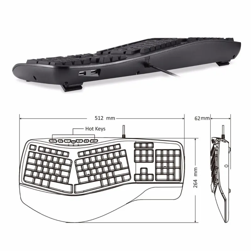 Klawiatura przewodowa Perixx PERIBOARD 312 Backlit, | PartsPC.pl