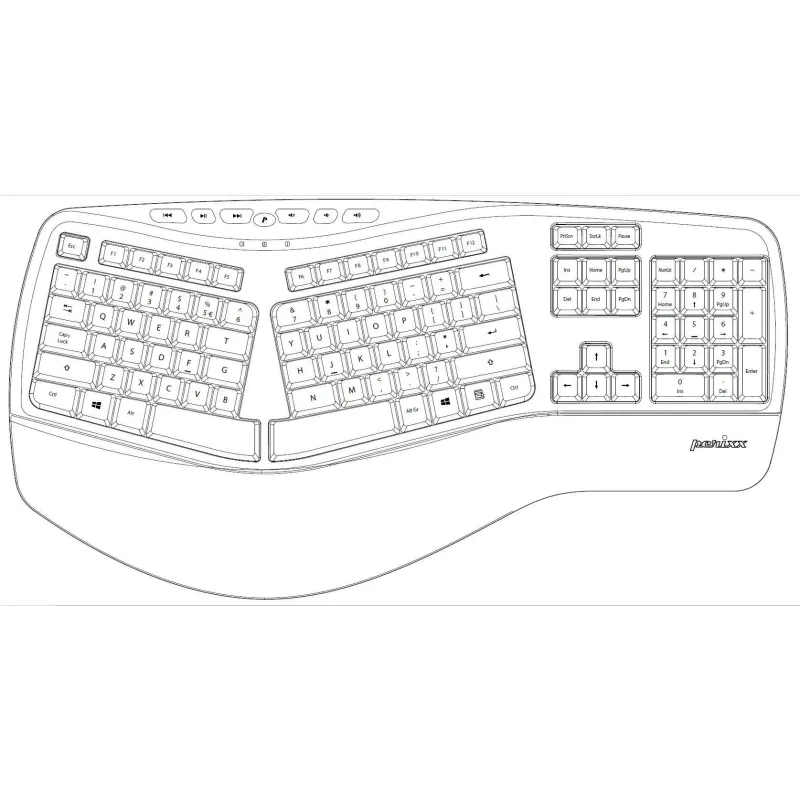 Klawiatura przewodowa Perixx PERIBOARD 312 Backlit, | PartsPC.pl