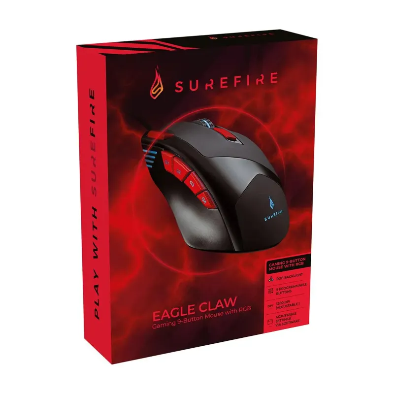 Mysz przewodowa SureFire Eagle Claw RGB | PartsPC.pl