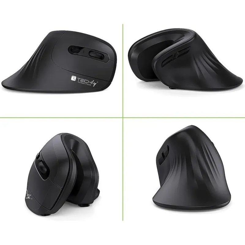 Mysz bezprzewodowa Techly 2.4GHz RF USB pionowa 3200dpi | PartsPC.pl