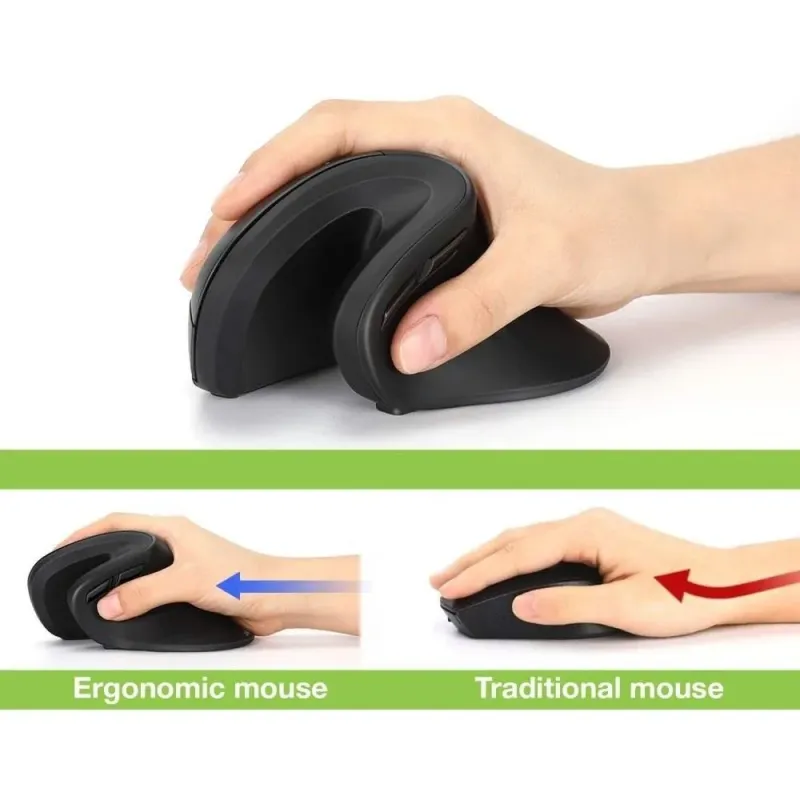 Mysz bezprzewodowa Techly 2.4GHz RF USB pionowa 3200dpi | PartsPC.pl