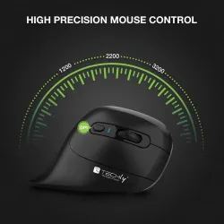 Mysz bezprzewodowa Techly 2.4GHz RF USB pionowa 3200dpi | PartsPC.pl