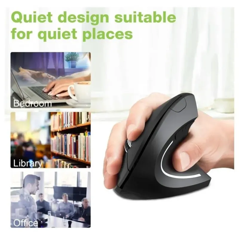 Mysz bezprzewodowa Techly 2.4GHz RF USB pionowa 1600dpi | PartsPC.pl