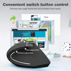 Mysz bezprzewodowa Techly 2.4GHz RF USB pionowa 1600dpi | PartsPC.pl