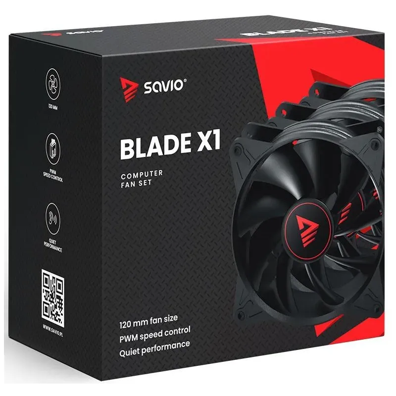 Wentylator SAVIO BLADE 3 x 120mm 4-pin PWM | PartsPC.pl