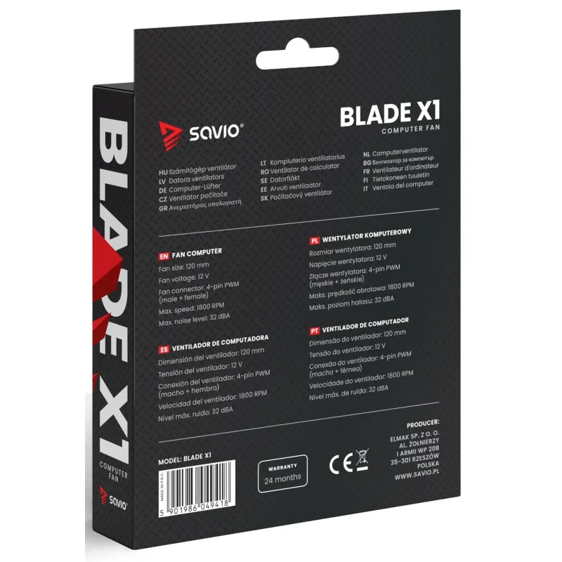 Wentylator SAVIO BLADE 120mm 4-pin PWM | PartsPC.pl