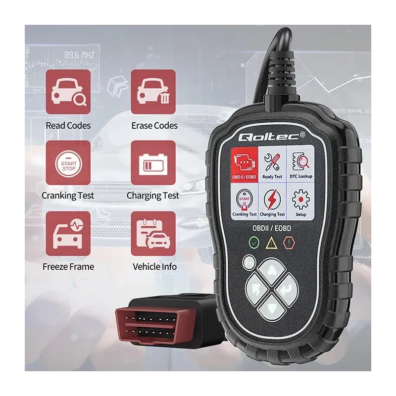 Tester cyfrowy Qoltec diagnostyczny ProLine | OBDII EOBD | PartsPC.pl