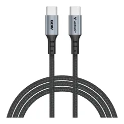 Kabel Verbatim USB-C(M) - USB-C(M) 1,2m, 60W, PD, czarny | PartsPC.pl