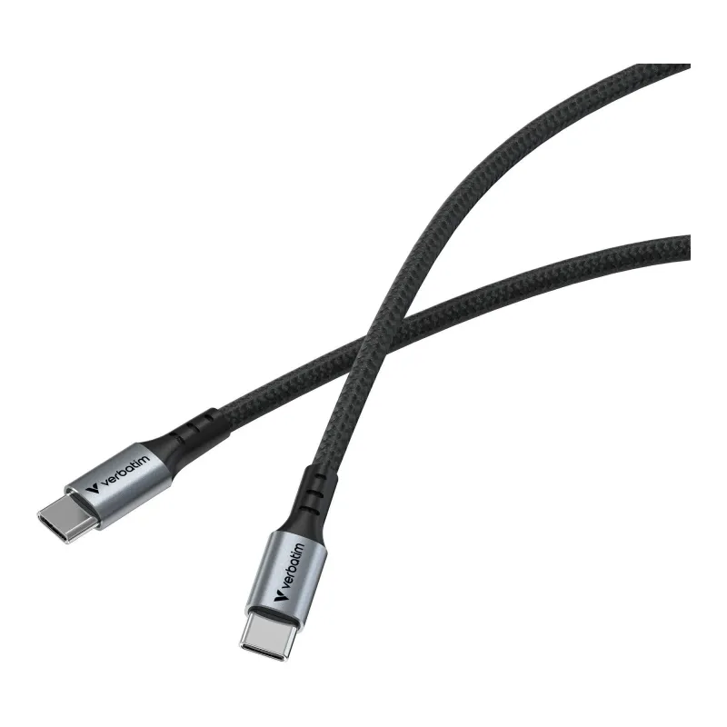 Kabel Verbatim USB-C(M) - USB-C(M) 1,2m, 60W, PD, czarny | PartsPC.pl