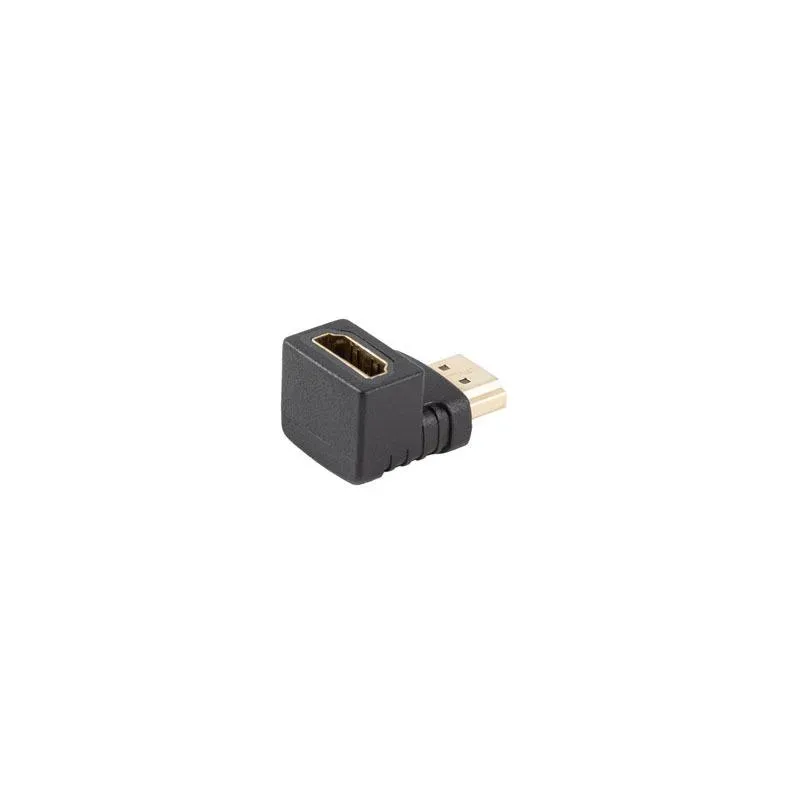 Adapter Lanberg HDMI(M) - HDMI(F) 4K kątowy dół czarny | PartsPC.pl