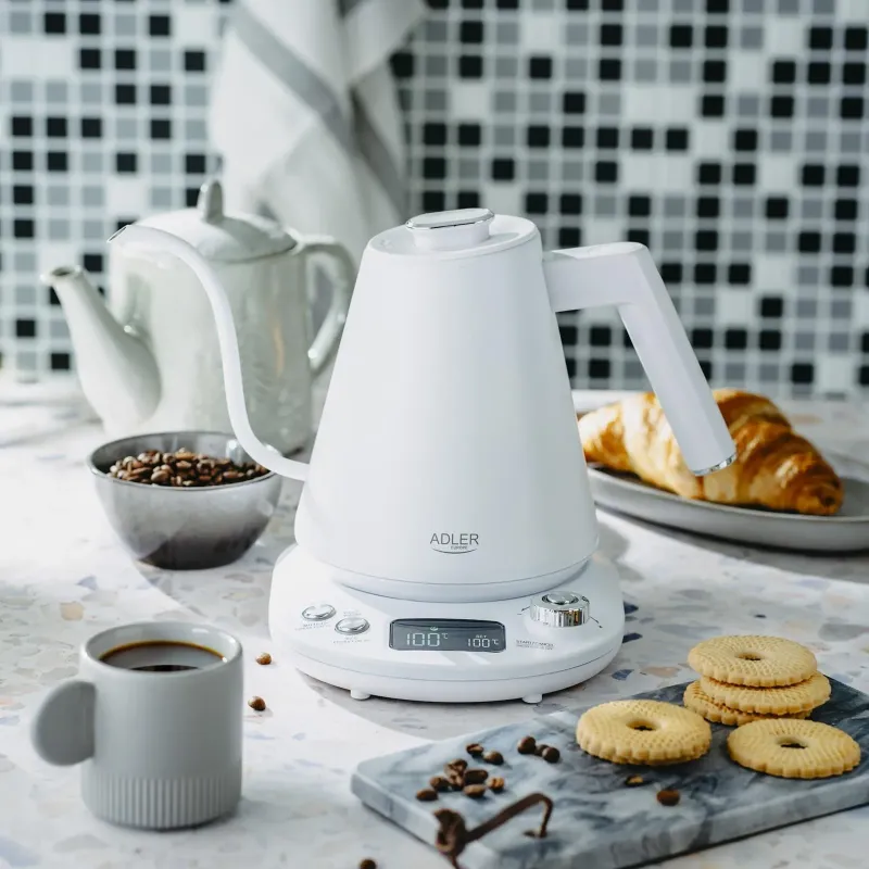 Czajnik elektryczny Adler AD 1349 biały z długą wylewką | PartsPC.pl