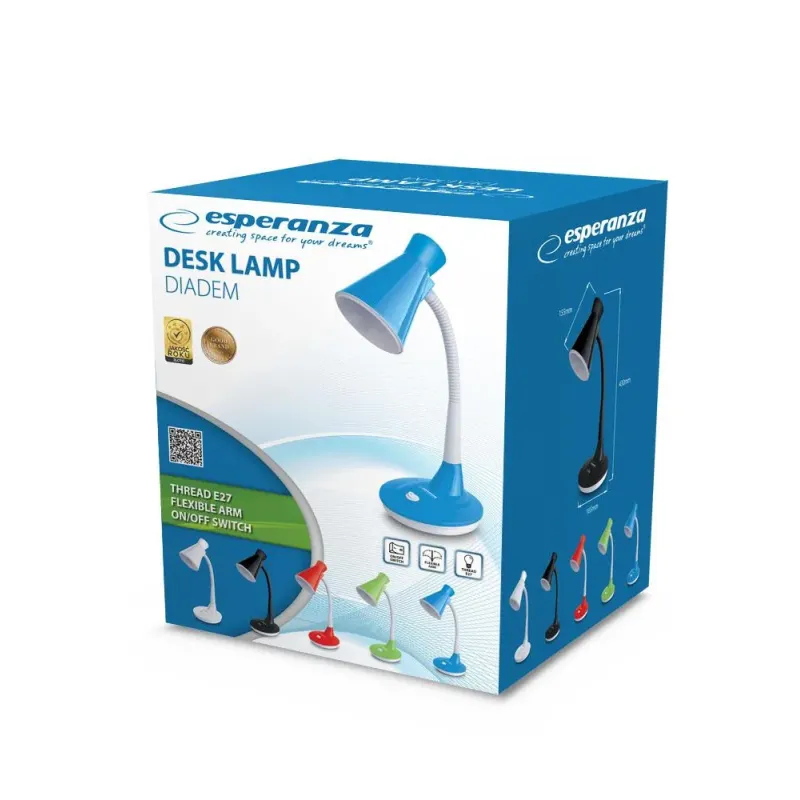 Lampka biurkowa Esperanza E27 DIADEM ELD115B niebieska | PartsPC.pl