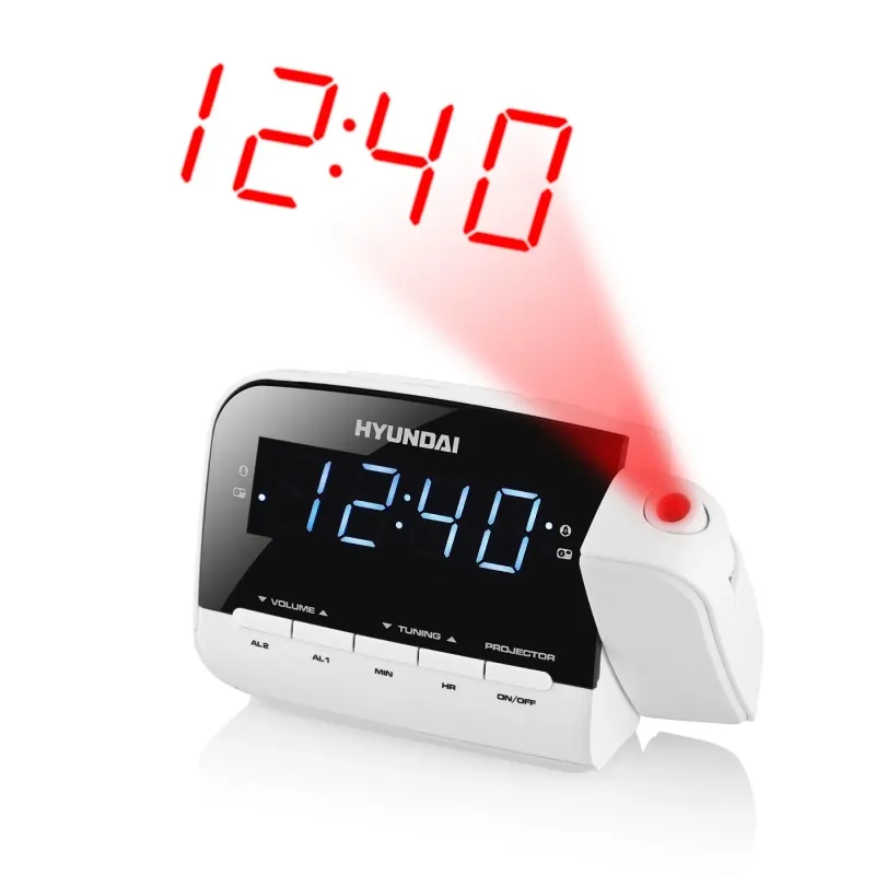 Budzik z radiem i projektorem Hyundai - RAC481PLLWW | PartsPC.pl