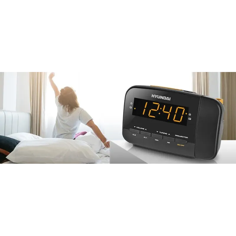 Budzik z radiem i projektorem Hyundai - RAC481PLLBO | PartsPC.pl