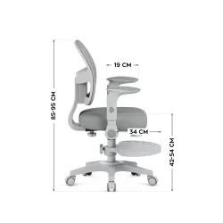 Fotel regulowany dla dziecka Mark Adler Junior 5.0 Grey | PartsPC.pl