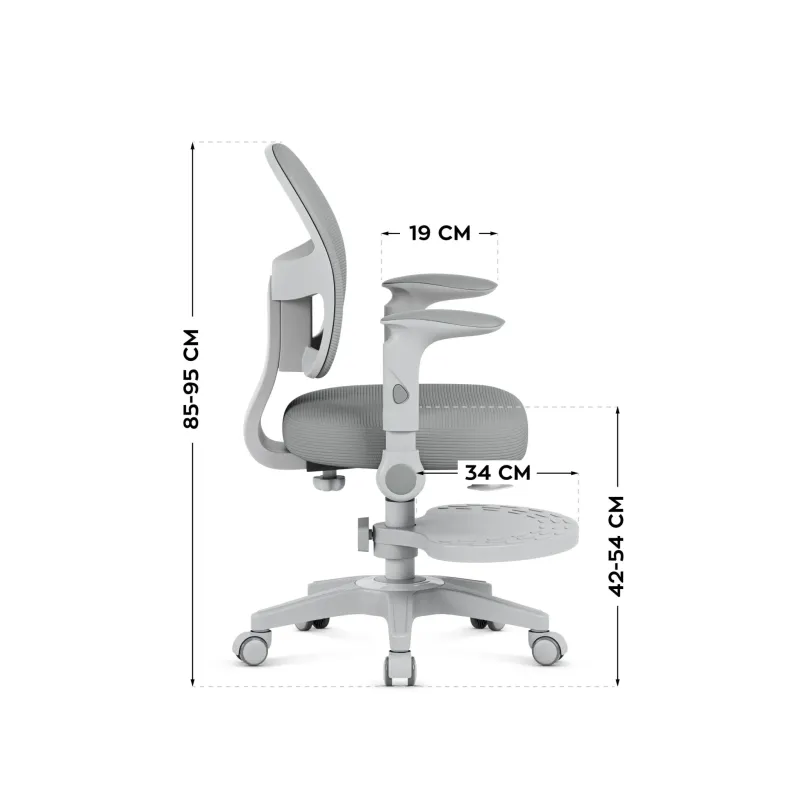 Fotel regulowany dla dziecka Mark Adler Junior 5.0 Grey | PartsPC.pl