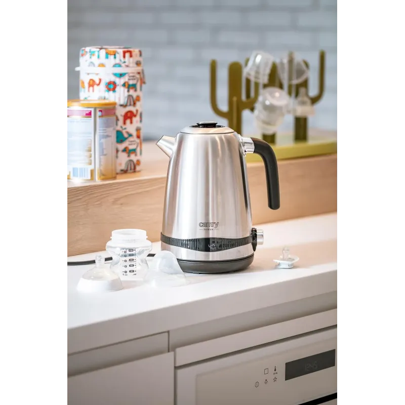 Czajnik elektryczny Camry CR 1291 1,7L stalowy z LCD i | PartsPC.pl