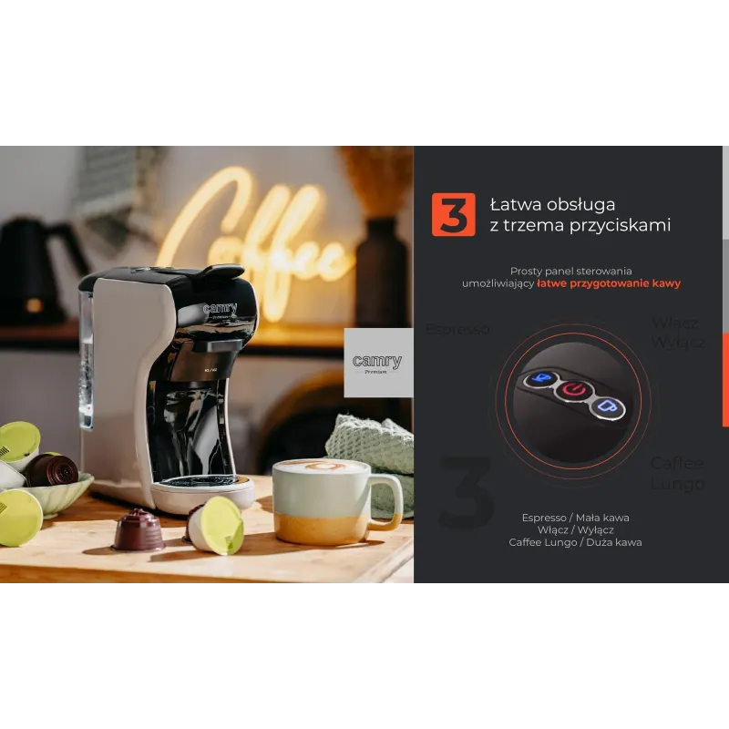 Ekspres ciśnieniowy Camry CR 4414 wielo–kapsułkowy do | PartsPC.pl