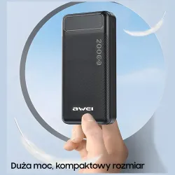 Powerbank Awei P6K 20000mAh 2xUSB 1xUSB-C 1xmicroUSB | PartsPC.pl