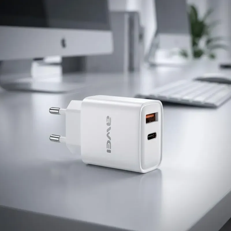 Ładowarka sieciowa Awei PD81 22,5W GaN 1xUSB+1xUSB-C /... | PartsPC.pl