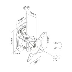 Uchwyt ścienny pojedynczy DIGITUS, 1xLCD, max. 27"... | PartsPC.pl