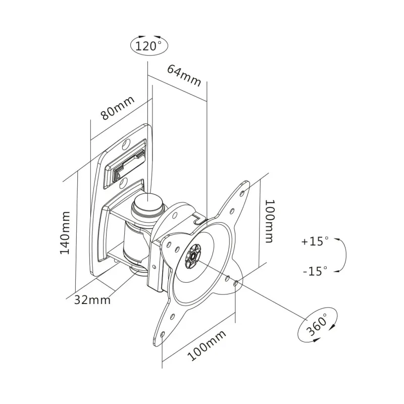 Uchwyt ścienny pojedynczy DIGITUS, 1xLCD, max. 27"... | PartsPC.pl